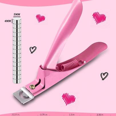 Cortaúñas, Cortador de puntas de uñas falsas rosas, Cortaúñas ajustable, Cortador de uñas acrílicas con 15 piezas de imán, Cortaúñas ajustable premium de color rojo violeta con imanes y calibradores para uñas acrílicas, Cortaúñas de acero inoxidable para recortar uñas artificiales y falsas, Herramienta de corte afilada de manicura para salón de belleza, Cortaúñas premium de metal con imanes y calibradores para uñas acrílicas