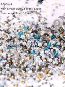 Serie azul Edición limitada de la atmósfera Estilo Ins Cuentas de arroz de vidrio Cuentas dispersas Pulsera y collar hechos a mano DIY a juego - Multicolor - Ver 39