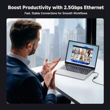 Cable Matters Adaptador USB C a Ethernet de 25 Gb velocidad de red Gigabit de 2 5 adaptador USB C a Ethernet compatible con USB 4 Thunderbolt 4/5 Plug and Play para MacBook portátil y dispositivos - como en la foto - Ver 5