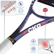 Tennis Rackets for Adults 27 Inch Tennis Racquets Set Included Tennis Racket Tennis Balls Overgrips Vibration Dampers Tennis Bag - 2 piezas rojo azul oscuro - Ver 5