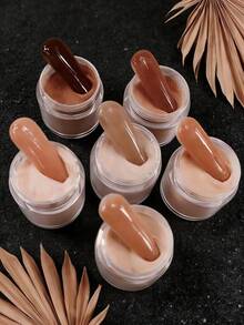 6色亚克力粉套装，裸粉色和白色高光亚克力粉套装，美甲DIY设计，6件亚克力3D美甲雕塑，美甲延长和雕刻，专业聚合物3D亚克力美甲套装，送给女性/女孩的礼物，持久耐用且易于使用 - 彩色 - 查看 3