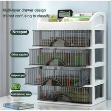 Nueva caja de almacenamiento de maquillaje de 5 niveles, caja de almacenamiento de objetos, estilo cajonero, para tocador, escritorio de oficina, gabinete de almacenamiento de cosméticos deúltiples niveles. AD4B - Blanco - Ver 5