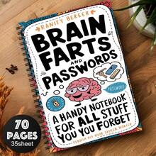 1本幽默头脑风暴密码螺旋笔记本 - 有趣实用的密码管理器，适合老年人、家庭/办公室收纳整理，内页为横格纸，奇幻主题 - A5 - 查看 4