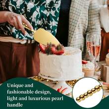 2件套不锈钢蛋糕刀和蛋糕铲套装，珍珠陶瓷手柄，优雅烘焙披萨铲工具，适用于婚礼、生日、派对等场合。 - 彩色 - 查看 8