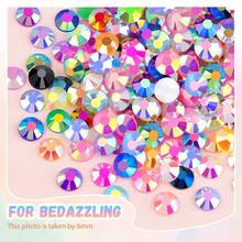 8500 Pieces Of Resin Rhinestones, 3 Pieces Of B7000 Jewelry Glue, 3MM-5MM Colored Gemstones, Flat Back Rhinestones For Handmade Crafts, Crystals For DIY Crafts, Clothing Rollers, Cups, Shoes, Fabric Decorations, Artworks, Etc - Type5 - 查看 5