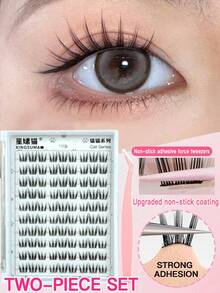 180/90 Cluster Lash Extensions, Glue-Free, Removable, C 0.07 Natural Look, DIY Eyelash Extension, Natural Cluster False Eyelashes, Cosplay False Eyelashes, 10 Rows, Glue-Free Lashes, Natural & Lengthening Lash Clusters, Women's Eye Makeup Tool For Party & Nightclub - Black - View 14