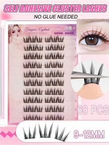 OBOVAY 60片自粘猫爪卷翘假睫毛，打造自然妆效，无需胶水，轻盈舒适，适合日常佩戴，可重复使用，3秒轻松上手，免胶假睫毛 - 3秒快速粘贴，持久耐用，无需胶水，睫毛簇，单根睫毛，假睫毛，磁性睫毛，卡通风格睫毛，猫眼睫毛，免胶睫毛，尖头睫毛，自粘睫毛，预粘假睫毛，免胶睫毛，自然睫毛簇 - C - 查看 12