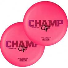 Climo Disc Golf Champ Putter 2-Pack - Trophy Line Plastic - 173+ Grams - White Black or Pink Matching Putters Ken Climo 12X World Champion - Rosa - Ver 7