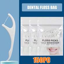 50/100/150-Pack Dental Floss Picks Adult Home Pack Premium Ultra-Fine Dental Floss Cleaning Essential For Home Use Disposable Dental Floss. Ultra-Fine Dental Floss Picks Family Pack - Toothpick, Interdental Brush - Cleaning - Oral Hygiene - Multiple Care For Your Oral Health - Fine Floss For Tooth Protection - Interdental Cleaning Supplies. Suitable For Oral Care, The Floss Will Not Break Or Wear. Portable Disposable Dental Floss Picks Are Essential For Daily Travel And Home Use. - 白色 - 查看 15
