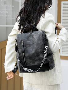 高级防盗女士背包；最新款个性化休闲柔软真皮女士背包；大容量可扩展多功能旅行背包；多用途学生背包 - 彩色 - 查看 4