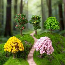 1/10 件装 6.5厘米混合模型树，DIY工艺品，建筑模型，景观场景，自然绿色，手工场景，铁丝花树，成品迷你景观模型树，模型材料 65毫米 - 仿真迷你鐵絲花樹 - 查看 3