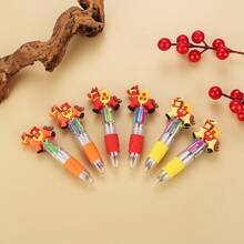 5支装可爱高品质迷你四色圆珠笔，便携可爱多色圆珠笔，适合日记本使用 - 彩色 - 查看 10