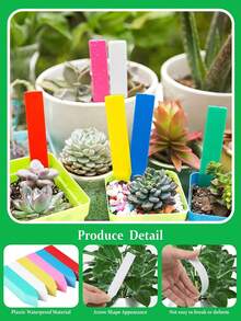 100个防水植物标签，塑料花园标签，盆栽标记，可重复使用防水育苗标签，植物名称标签，盆栽标记，适用于花卉和种子，必备园艺配件 - A - 查看 5