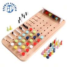 Juguetes educativos de madera certificados CPC CE EN71, juguetes de entrenamiento de pensamiento lógico para bebés, juego de bloques de construcción de ajedrez de madera - Multicolor - Ver 3