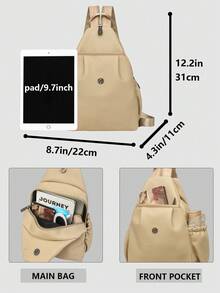 Zaino vintage antifurto in pelle PU da donna; Borsa multifunzionale di moda per uso quotidiano; Borsa da viaggio leggera con più tasche; Zaino minimalista di grande capacità adatto a studenti, infermiere, insegnanti, professionisti, viaggi, pendolarismo, shopping, ufficio, appuntamenti, escursioni, allenamento, lavoro, regalo di compleanno, regalo per le vacanze - Multicolore - Visualizzare 3