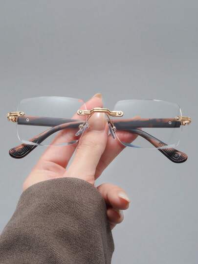 1 Pair, 2 Pairs Set Men's Square Transparent Fashion Glasses, Suitable For Daily Wear, All Season, Can Be Fitted With Prescription Lenses