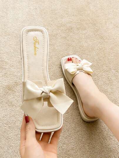 Women's Solid Color Open Toe Flat Sandals, Butterfly H-Strap, Women's Summer Sandals, New Beach Sandals, Elegant Casual Versatile Women's Flat Slide Sandals, Women's Flat Sandals, Open Toe Sandals, Open Toe Slippers, White Slippers, White Sandals, Slip-On, New Fashion Sandals, Plastic Slippers