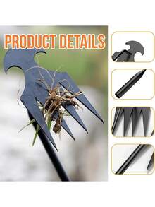 四爪锰钢手持式除草工具，适用于花园、后院和农场除草 - 園藝耙 - 查看 2