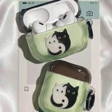 Cat-Themed Apple Wireless Earphone Protective Case, Compatible With Apple , Scratch-Resistant And Anti-Drop - Clear - View 3
