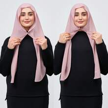 1pc Instant Chiffon Hijab, Silky Soft Breathable Chiffon Fabric Al-Amira Hijab, Suitable For Daily Wear, Festivals, Prayers, And Pilgrimages - Instant Chiffon Hijab - View 7