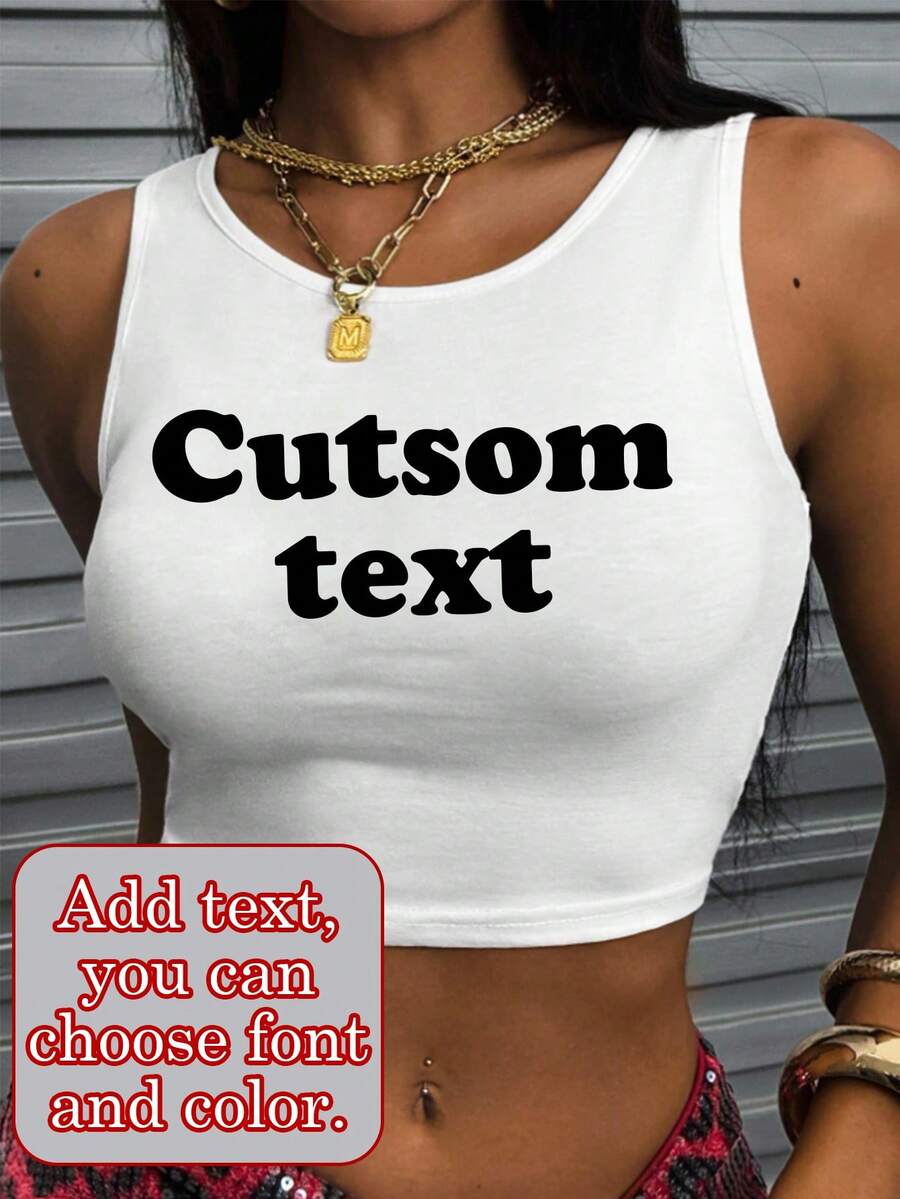 Women's Customizable Cropped Tank Top For Sports And Athleisure, Performance Training Top White - White - View 1