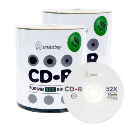Smartbuy 200 discos 700 mb/80 min 52 discos CD-R con logotipo superior en blanco