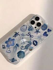 1个新款时尚百合花、蝴蝶结、爱心、嘴唇、海洋生物图案手机壳，兼容 11/12/12 Pro、13/14/15、13 Pro/14 Pro/15 Pro、12 Pro Max/13 Pro Max/14 Pro Max/15 Pro Max、16、16 Pro、16 Pro Max、17、17 Pro、17 Pro Max，送给女友、闺蜜、情侣的独特生日礼物 - 彩色 - 查看 2
