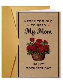 Thiệp chúc mừng Ngày của Mẹ hài hước kèm phong bì, 1 chiếc, Biển trang trí Ngày của Mẹ đầu tiên với bó hoa hồng đỏ, Món quà độc đáo dành cho mẹ và mẹ tương lai, Lý tưởng để chúc mừng bất kỳ dịp nào. - Bộ - Xem 12