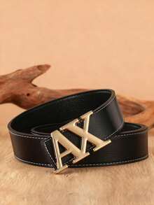 男士字母按扣腰带：优质黑色皮革腰带，配有可调节按扣 | 三种颜色扣环（金色/银色/黑色），适合正装和休闲装，47 英寸，男士理想礼物 - 彩色 - 查看 10