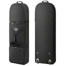 Outdoors Golf Travel Bag Detachable Shoulder Straps and Rubber Wheels Soft Foldable Golf Club Travel Covers 900D Heavy Duty Oxford -Universal Size - Negro - Ver 1