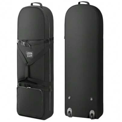 Outdoors Golf Travel Bag Detachable Shoulder Straps and Rubber Wheels Soft Foldable Golf Club Travel Covers 900D Heavy Duty Oxford -Universal Size