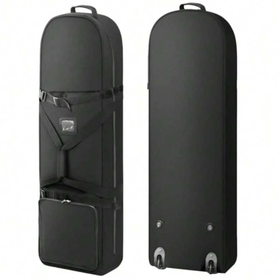 Outdoors Golf Travel Bag Detachable Shoulder Straps and Rubber Wheels Soft Foldable Golf Club Travel Covers 900D Heavy Duty Oxford -Universal Size - Negro - Ver 1