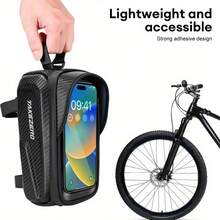 Bike Waterproof Touch Screen Frame Bag MTB Phone Bag Front Top Tube Bag Hard Shell - Black - View 3