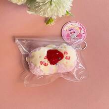 Silikon jordgubbssirap klämleksak, dubbelskiktad rebound realistisk mjuk klämande stressavlastande fidgetleksak, present för avslappning, känslomässig lugnande, födelsedags-/högtidspresent - Multifärgad - Visa 6