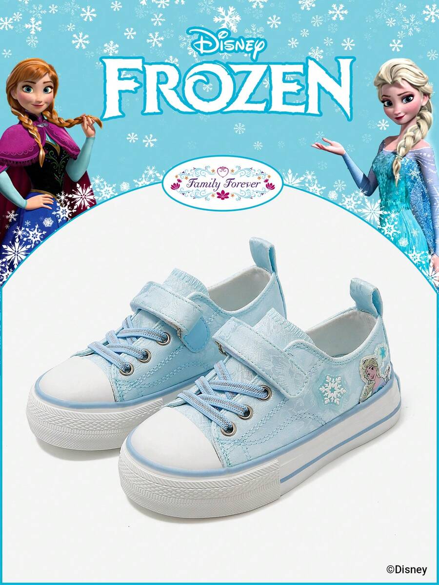 Disney 1 Pair Children's Authorized Collaboration Sports Shoes, Including Princess, Anna Princess, And Arendelle Princess Sports Shoes, Suitable For Daily, Holiday Sports And Outdoor Wear. Comfortable, Non-Slip, Durable And Breathable Soles - Baby Blue - View 1