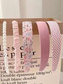 新款珍珠多功能发带，女士布艺发箍头饰套装 - 彩色 - 查看 16