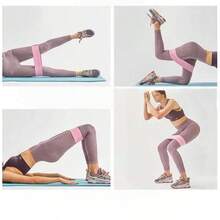 1条瑜伽健身阻力带，防滑臀部训练带，适用于臀部、腿部、瑜伽塑形、力量训练和腹部训练 - 彩色 - 查看 4