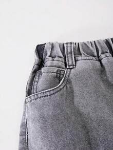 2-4 Years Old Boys' Summer Denim Shorts, New 2024 Collection, Lightweight Casual Jeans For Big Kids, Summer - Grey - View 8