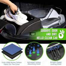 Smell Proof Shoe Cleat Bag for Travel Men - Golf Soccer Zippered Sport Shoe Carrier Bags with Ventilation and Side Pockets for Socks Tees Golf Balls; Golf Accessories Fathers Dad Day Gifts for Men - Azul - Ver 6