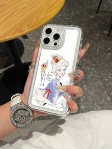 透明なエアクッション払いきTPU材料の漫画アイスクリームガールパターンの電話ケース。 休日のギフトとして贈呈ることができ、11、12、13、14、15、16 Pro / Promax / 14、15、16 Plus、17 / Airモデルに適しています。 メンズのサブにも女のサブにも使える電話ケースです。 - クリア - チェックする 3