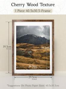 仿木纹方形相框(含衬垫) - 20x20厘米/25x25厘米/30x30厘米/10x10厘米/40x30厘米,乡村农舍风格墙面装饰,用途广泛,适用于画廊墙、艺术印刷品、照片和纪念品,单包装,樱桃木纹理/胡桃木棕色纹理/浅橡木纹理/奶油橡木纹理/哑光黑微纹理 - 彩色 - 查看 30