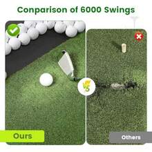 Golf Hitting Mat with Ball Tray 5x4/ 6x4 ft 26mm/ 31mm Thick Pro and Elite Turf with Swing Path Line Premium Golf Practice Mat for Indoor and Outdoor Swing Chipping Training - Césped PRO de 6*4 pies – 26 mm - Ver 5