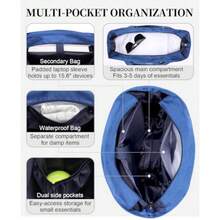 Tennis Gym Bag for Women Pro Style Gym Duffle Bags with Ventilated Shoe Compartment Tour Approved Travel Overnight Weekend Bag - Azul - Ver 3