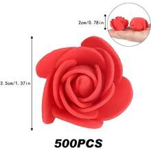 50/100/200/300/400/500个迷你泡沫玫瑰花头，人造花泡沫假花散装，适用于DIY工艺品、婚礼花束、婴儿派对、派对餐桌装饰、家居装饰、情人节礼物 - 紅色 - 查看 3