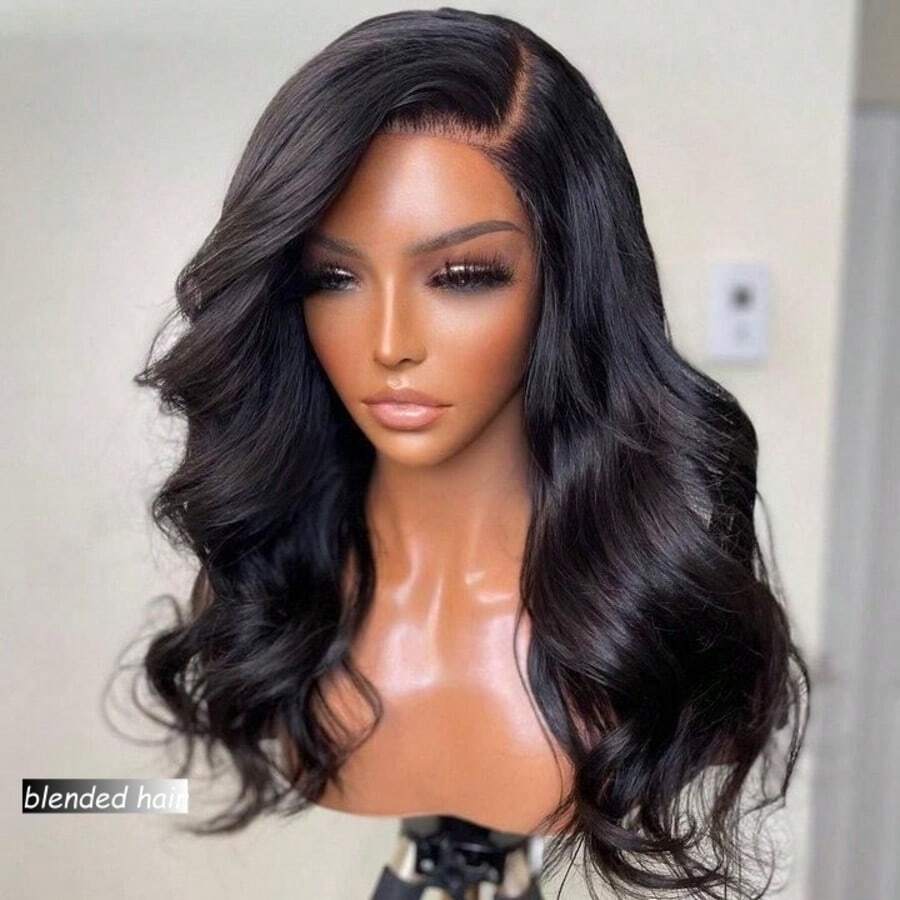 10-36 Inch Body Wave Lace Front Wigs Human Blended Hair Pre Plucked Glueless Wigs 13x4 HD Body Wave Lace Front Wigs Human Blended Hair For Women 180% Density Lace Closure Wigs Natural Black - Natural & Black - View 1