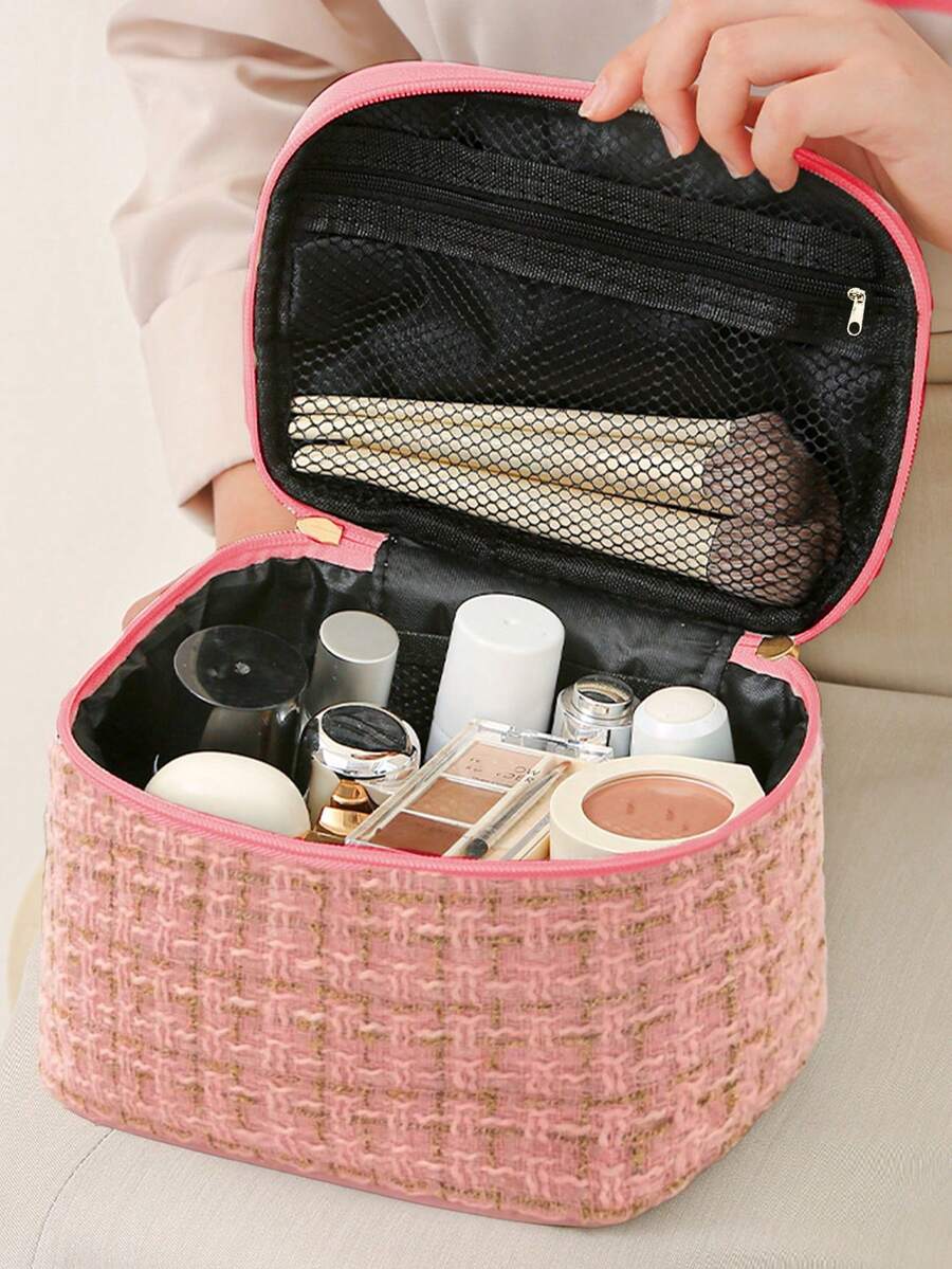 1pc Makeup Bag, Travel Organizer Bag, Cosmetic Bag, Toiletry Bag, Large Capacity Makeup Bag, Women Makeup Bag, Cosmetic Storage Bag, Travel Essentials, Multifunctional Bag, Handbag, Men Toiletry Bag - Cosmetic Bag - View 1