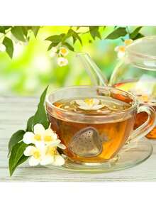 2 Stainless Steel Heart Shaped Tea Strainer, Tea Strainer, Tea Strainer, Heart Shaped Tea Strainer With Chain, Tea Infuser - Multicolor - View 1