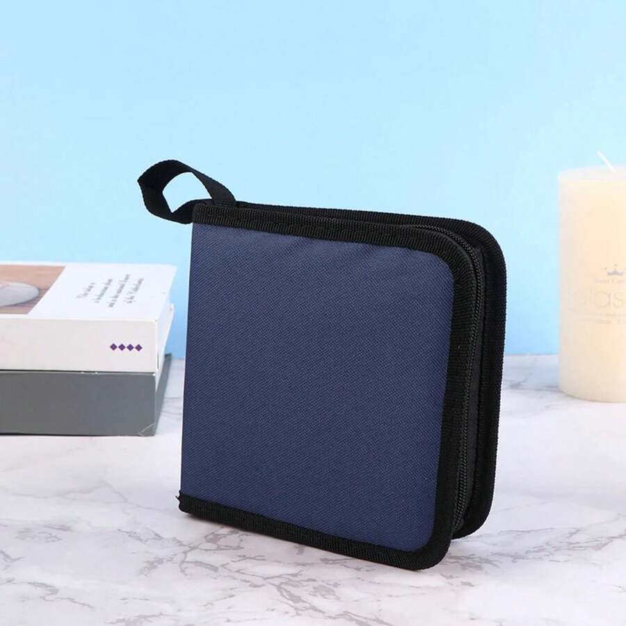 1Pc 40Tabletas CD DVD Discos Bolsos de Oxford Estuche de Almacenamiento Estuche CD/DVD Estuche CD Almacenamiento Organizador de DVD Estuche Porta Folletos de DVD LZKY - Negro - Ver 1