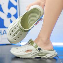 Men's EVA Soft Bottom Elevated Beach/Indoor Slip-Resistant High-Quality Detachable Dual-Color Breathable Sandals, Suitable For Summer & Autumn - Mint Green - View 11