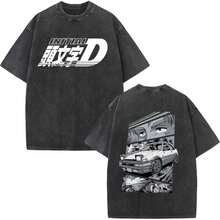 New Arrival Mens Clothes Tee Shirt Homme Anime  Drift AE86 Racing Car Takumi Fujiwara R34 Skyline GTR JDM Washed - màu đen - Xem 5
